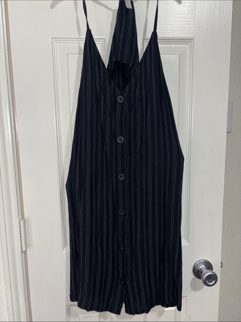 RVCA Black Pinstripe Kids One-Piece Romper